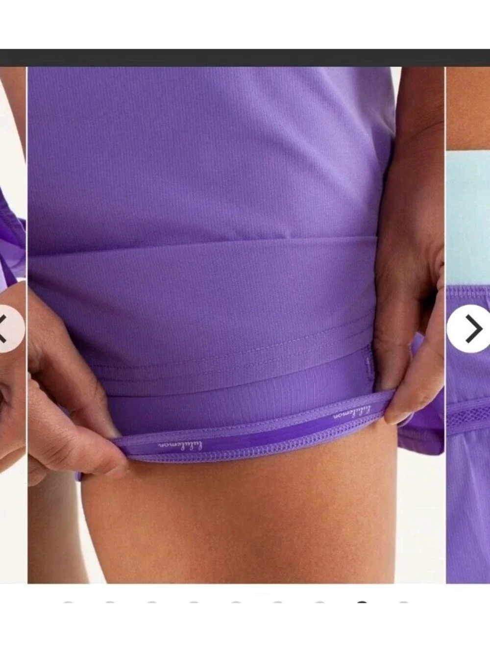 Lululemon Run Pace Setter Skirt Purple Mint Pleated Tennis/pickleball Skort 6R